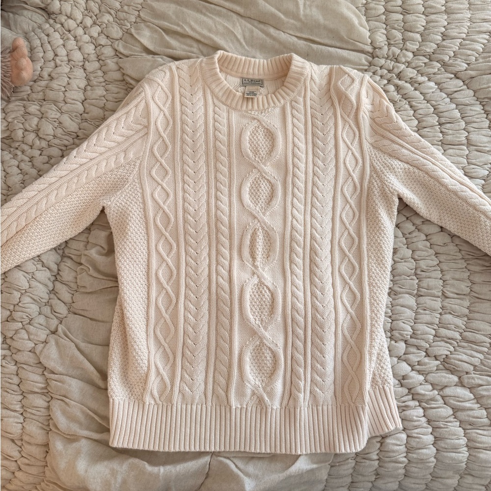 LL Bean Men’s Signature Cotton Fisherman Sweater - Sz M